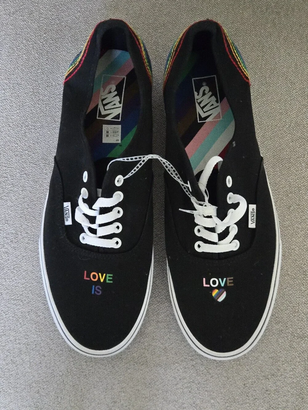 Vans Authentic Pride Men Shoes Casual Classic Black Rainbow 0826